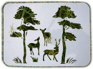 sooqoo farm fresh christmas trees stencil deer and tree diy winter holiday home decor craft & paint wood signs reusable mylar template large size (11.7"x16.5") logo