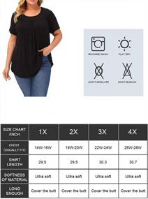 img 1 attached to Plus Size Women'S Short Sleeve Blouse Summer Casual Pleated Tops - ALLEGRACE