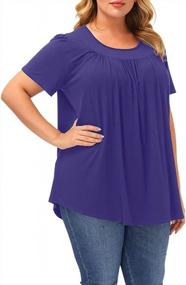 img 2 attached to Plus Size Women'S Short Sleeve Blouse Summer Casual Pleated Tops - ALLEGRACE