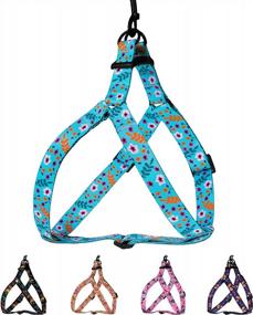 img 3 attached to Adjustable Tribal Pattern Dog Harness For Comfortable And Stylish Outdoor Walking - CollarDirect (Medium, Aquamarine)
