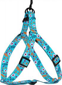 img 2 attached to Adjustable Tribal Pattern Dog Harness For Comfortable And Stylish Outdoor Walking - CollarDirect (Medium, Aquamarine)