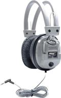 hamiltonbuhl sc-7v schoolmate deluxe stereo headphone with 3.5mm plug, 🎧 volume control, leatherette cushions, replaceable, heavy-duty, reclosable bag, on-ear cup volume control logo