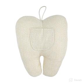 img 3 attached to 🦕 Morxy Dinosaur Tooth Fairy Pillow for Girls and Boys - Kids Keepsake Tooth Holder - Lost Tooth Pillow for Tooth Fairy - Linen Tooth Fairy Pouch with Back Pocket