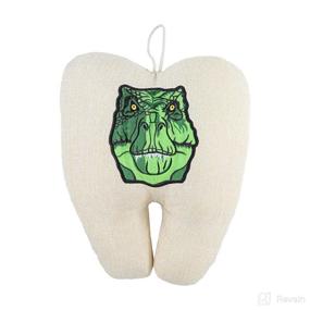 img 4 attached to 🦕 Morxy Dinosaur Tooth Fairy Pillow for Girls and Boys - Kids Keepsake Tooth Holder - Lost Tooth Pillow for Tooth Fairy - Linen Tooth Fairy Pouch with Back Pocket