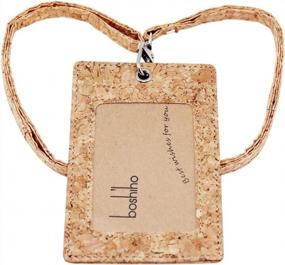 img 1 attached to Boshiho Cork Badge Holder: Sustainable And Stylish ID Card Holder With Lanyard In Natural Cork Tan