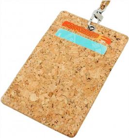 img 3 attached to Boshiho Cork Badge Holder: Sustainable And Stylish ID Card Holder With Lanyard In Natural Cork Tan