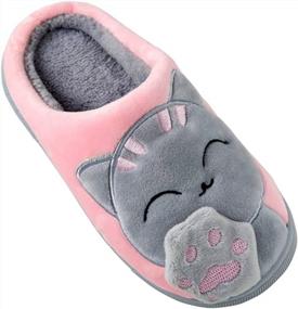 img 2 attached to Kids Cat Slippers For Girls And Boys - Family Cute Anti-Slip Indoor Home Footwear.