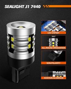 img 2 attached to SEALIGHT 7440 LED Reverse Lights, 12V Super Bright 1000LM White Light Backup Led Bulb For 7440W W21W, Suit For Trunk Bulb, License Plate Bulb, Interior Bulb, Etc, 2Pc