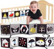 🖤 jkhepl black and white baby toys: high contrast soft cloth book for infant tummy time & educational activity - ideal for newborns 0-6 months logo