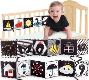 img 4 attached to 🖤 JKHEPL Black and White Baby Toys: High Contrast Soft Cloth Book for Infant Tummy Time & Educational Activity - Ideal for Newborns 0-6 Months