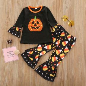 img 3 attached to Newborn Halloween Outfits: Baby Boy And Girl Clothes With Pumpkin Print Blouse And Pants