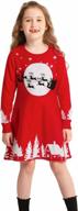 smiling pinker girls christmas ugly dress reindeer santa теплый свитер-джемпер логотип