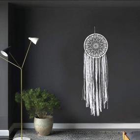 img 1 attached to Add A Boho Touch To Your Bedroom With CHICIEVE'S White Dream Catcher - 10.2" Width X 33.8" Length