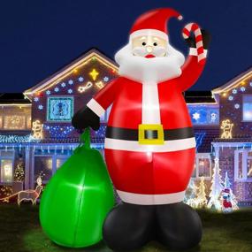img 4 attached to 14Ft Giant Santa Claus Outdoor Christmas Decoration With LED Lights, 11 Stakes & 4 Tethers!