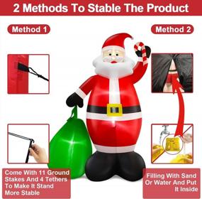 img 1 attached to 14Ft Giant Santa Claus Outdoor Christmas Decoration With LED Lights, 11 Stakes & 4 Tethers!