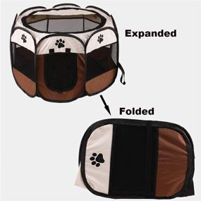 img 1 attached to 🐾 Enkarl Portable Foldable Pet Playpen: Convenient Indoor/Outdoor Exercise Pen with Carrying Bag and Travel Bowl - Ideal for Dogs, Cats, and Rabbits