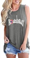 july 4th rock and roll tank top for women - cute graphic muscle vest, casual sleeveless vacation t-shirt by egelexy logo