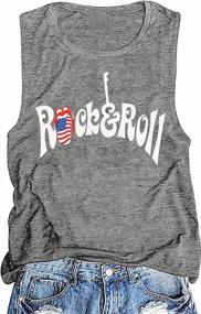 img 1 attached to July 4Th Rock And Roll Tank Top For Women - Cute Graphic Muscle Vest, Casual Sleeveless Vacation T-Shirt By EGELEXY