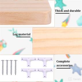 img 2 attached to 📚 White Cloud Floating Shelves for Kids' Nursery or Bedroom - 2Pcs | Baby Book Storage Shelf | Decorative Wooden Wall Shelf