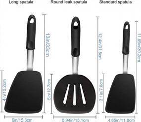 img 1 attached to HuaLan 3-Piece Food Grade Silicone Spatula Set Non Stick Dishwasher Safe Flexible Rubber Silicone 600ºF Heat-Resistant Spatulas Cooking Kitchen Utensil- Black