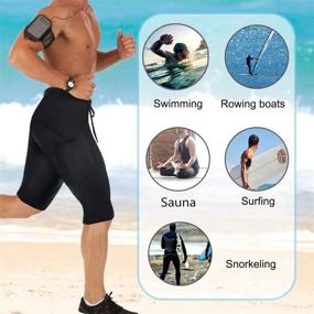 img 3 attached to Premium 2Mm Neoprene Wetsuit Shorts With Pocket For Swimming, Surfing, And Training - CtriLady Sweat Fitness Jammer Buoyancy Shorts For Snorkeling