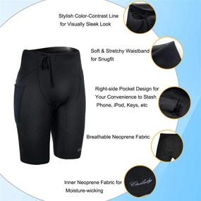 img 2 attached to Premium 2Mm Neoprene Wetsuit Shorts With Pocket For Swimming, Surfing, And Training - CtriLady Sweat Fitness Jammer Buoyancy Shorts For Snorkeling