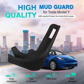 img 1 attached to 🚗 High-Quality Autorder Mud Flaps - Perfect Fit for Tesla Model Y 2020-2022 - Front and Rear Mud Splash Guard Set