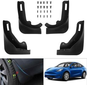 img 4 attached to 🚗 High-Quality Autorder Mud Flaps - Perfect Fit for Tesla Model Y 2020-2022 - Front and Rear Mud Splash Guard Set