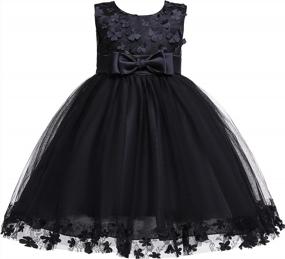 img 4 attached to Beautiful Flower Lace Dresses For Big And Little Girls - Perfect For Weddings And Parties