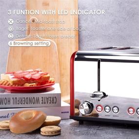 img 1 attached to CUSIBOX 4 Slice Stainless Steel Toaster With Bagel And Defrost Settings, Extra Wide Slots, And 6 Bread Shade Options – Upgrade Your Breakfast Game!