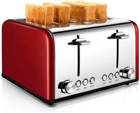 img 4 attached to CUSIBOX 4 Slice Stainless Steel Toaster With Bagel And Defrost Settings, Extra Wide Slots, And 6 Bread Shade Options – Upgrade Your Breakfast Game!