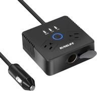 🚗 sunglife 150w car power inverter: convert dc 12v to 110v ac with 1 socket cigarette lighter adapter logo