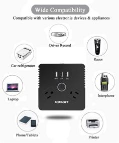 img 1 attached to 🚗 SUNGLIFE 150W Car Power Inverter: Convert DC 12V to 110V AC with 1 Socket Cigarette Lighter Adapter