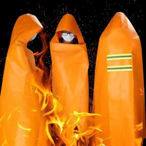 img 4 attached to Детский огнеупорный защитный плащ-одеяло для выживания в чрезвычайных ситуациях с капюшоном - огнестойкая теплоизоляция всего тела для домашнего пожарного костюма