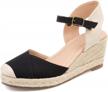 laicigo women's cap toe espadrille wedge sandals with ankle strap and buckle - slingback summer platform shoes logo