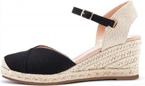 img 1 attached to LAICIGO Women'S Cap Toe Espadrille Wedge Sandals With Ankle Strap And Buckle - Slingback Summer Platform Shoes