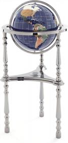 img 4 attached to 37 дюймов KALIFANO Gemstone Globe с лазуритовым океаном и мозаичными континентами - напольная подставка для офисного декора
