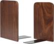 premium walnut wood bookends for shelves | non-skid, heavy duty decorative home decor stopper | 5.2 x 3.2 x 4.2 inches (1 pair) logo