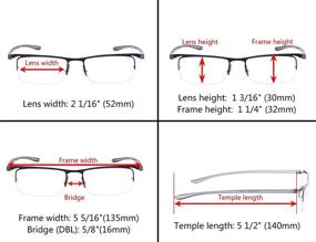 img 3 attached to Lightweight Half Rim Reading Glasses 3-Pack | Enhanced Vision Care for Reading