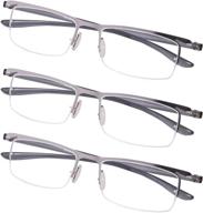 lightweight half rim reading glasses 3-pack | enhanced vision care for reading logo