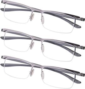 img 4 attached to Lightweight Half Rim Reading Glasses 3-Pack | Enhanced Vision Care for Reading