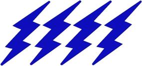 img 1 attached to ⚡️ StickerDad Lightning Bolts Set of 4 - Helmet, Windows, Walls, Bumpers, Laptop, Lockers (3-inch, Blue)