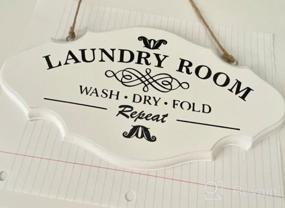 img 5 attached to Vintage Rustic Laundry Room Sign - TISOSO Wash Dry Fold Plaque In Classic Wood Finish, 6X11 Inch, Perfect For Bathroom Or Home Décor