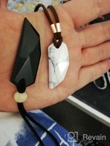 img 7 attached to Парные ожерелья с подвеской COAI Obsidian Howlite Wolf Tooth Yin Yang Design