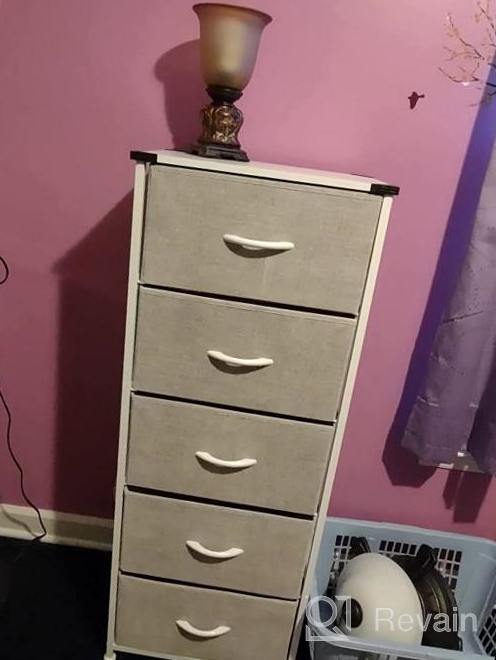 img 1 attached to Sorbus Dresser Storage Tower, Organizer For Closet, Tall Dresser For Bedroom, Chest Drawer For Clothes, Hallway, Living Room, College Dorm, Steel Frame, Wood Top, Fabric, 5 Drawers review by Brady Penczak