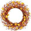 bring warmth to your home this fall with lvydec's 18-inch artificial berry wreath - perfect for thanksgiving decoration! logo