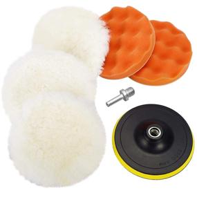 img 4 attached to 🛠️ Coceca 7pc 6 Inch Drill Buffer Attachment Set: Buffing Wheel, Sponge, Wool Polishing Pad Bundle for Optimal Polishing Performance