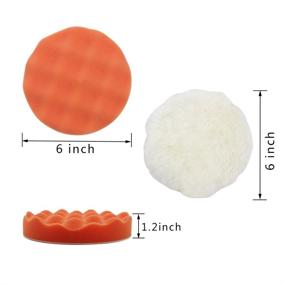 img 2 attached to 🛠️ Coceca 7pc 6 Inch Drill Buffer Attachment Set: Buffing Wheel, Sponge, Wool Polishing Pad Bundle for Optimal Polishing Performance
