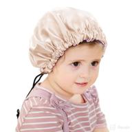greatremy kids satin bonnet sleep cap: reversible champagne/purple, soft elastic baby hair bonnet with adjustable drawstring, ideal for girls, boys, infants, and toddlers logo