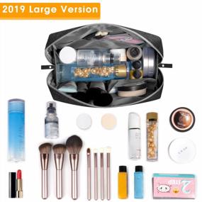 img 2 attached to Travel In Style With A Spacious Black Makeup Bag Organizer For Women And Girls